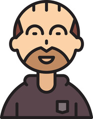 Obraz premium bald man character illustration