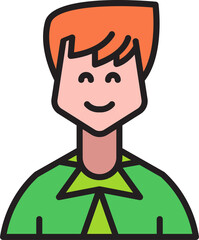 office worker or businessman character avatar illustration