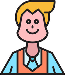 office worker or businessman character avatar illustration