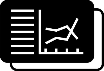 Isolated icon of dashboard with line chart. Concept of monitoring, data analysis and management.