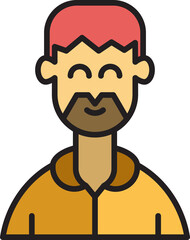 beard man character avatar illustration
