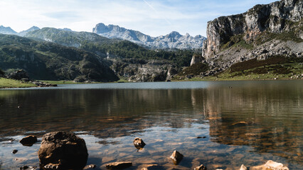 Lake on the mountain valley