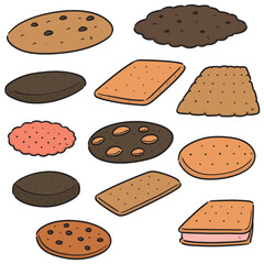 vector set of cookies and biscuits