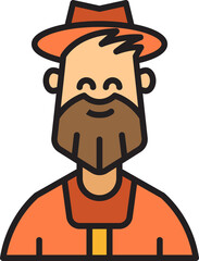 beard man character avatar illustration