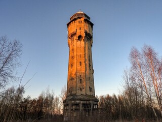Abandoned water tower near Katowice, Upper Silesia, Poland