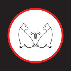 Circle two cat logo  design