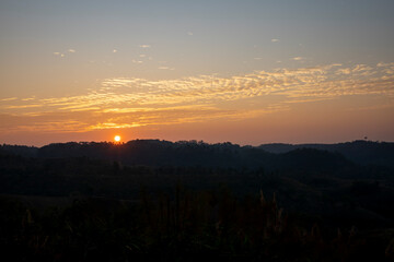 The morning time and view of landscape mountain at khao kho in thailand