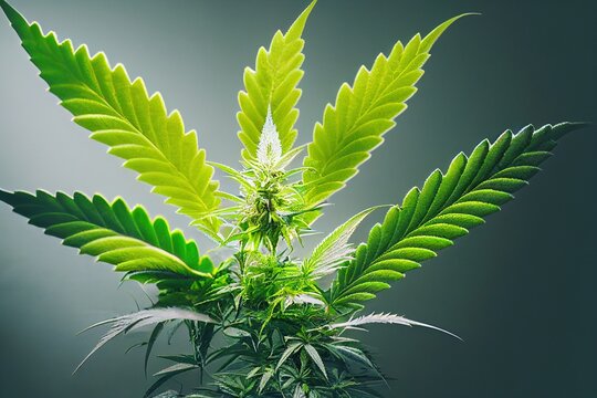 Cannabis plants growing indoors generated by AI