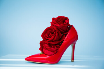 red rose and shoes