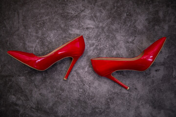 Shoes. Woman gift. red high heels. Fashion photo. 