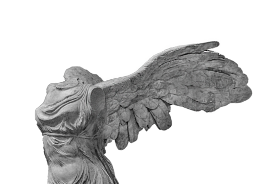 Samotracia sculpture isolated photo