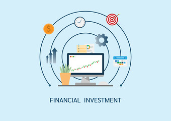 vector illustration infographic long term investment, time investing, success takes time, growth profit, step to investing, process investment, financial investing