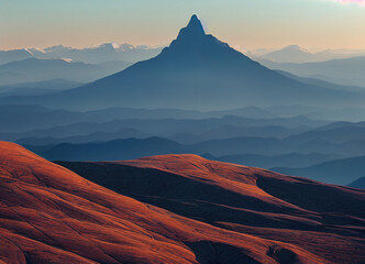 mountain horizon with high peaks