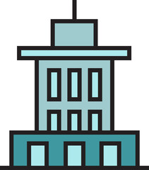office tower, building icon illustration