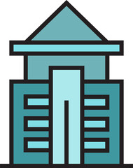 office tower, building icon illustration