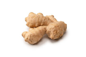 Ginger root isolated on white background.