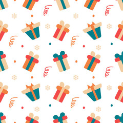 Winter Christmas seamless pattern. Creating a festive design, printing on paper and textiles