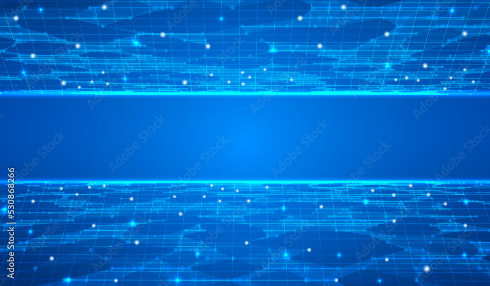 Aufkleber Abstract horizontal futuristic glow line fast speed technology concept. Digital big data transmission line connection vector background design.