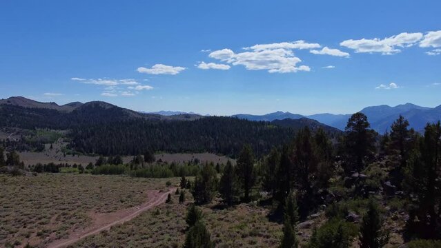 arial view of monitor pass in eastern sierra nevada mountains 