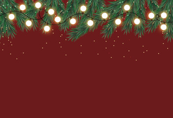 Christmas lights, decorative design elements, winter banner, round lights, celebration background, realistic lights isolated vector illustration