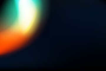 Rainbow highlights on a black background.Glare or reflection from water and glass.Glittering particles for social media backgrounds, product presentations, photo shots.