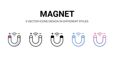 magnet Icons Set vector Illustration.