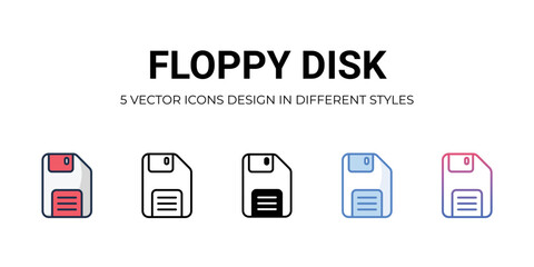 floppy disk Icons Set vector Illustration.