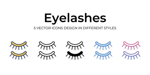 eyelashes icons Set vector Illustration.