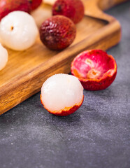 Fresh fruit peeled lychee shot