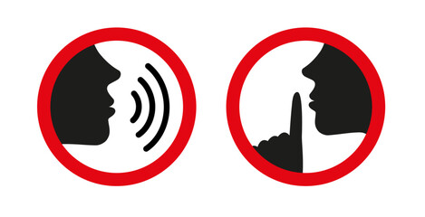 Icon bittel nicht stören, symbol bitte leise sein, pssst oder shhh Geste , Mund halten