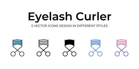 eyelash curler icons Set vector Illustration.