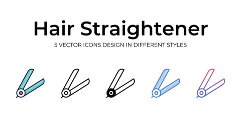 hair straightener icons set vector illustration. vector stock