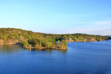Obraz premium Stockholm Archipelago on the Baltic Sea in the evening