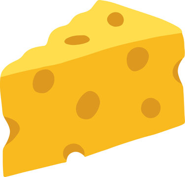 yellow cheese wedge with holes clip art preview