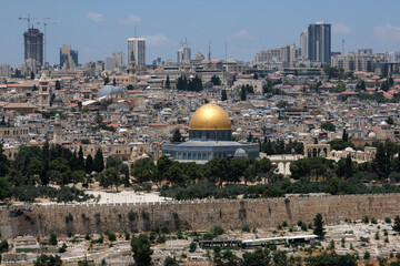Obraz premium View of Jerusalem from the Mount of Olives in Israel
