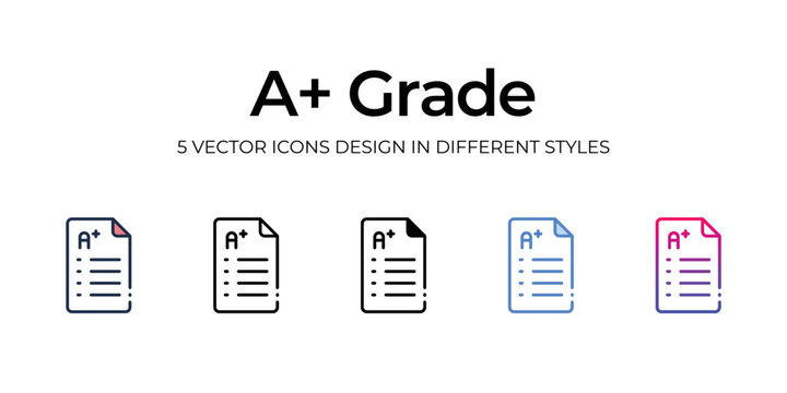 A+ grade icons set vector illustration. vector stock