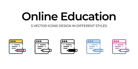 online education icons set vector illustration. vector stock