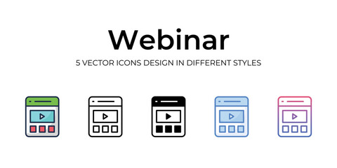 webinar icons set vector illustration. vector stock,