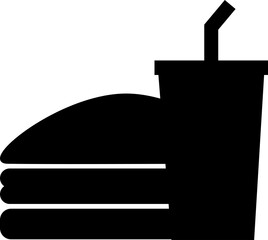 Fast Food icon, Burger and soda or cola drink, transparent backgrounds