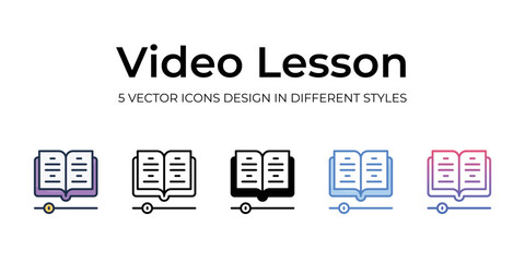 video lesson icons set vector illustration. vector stock,