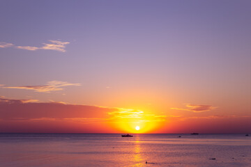 sunset over the sea