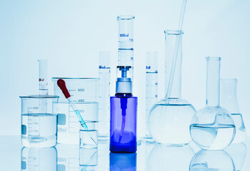 Photo of biochemistry glassware experiment