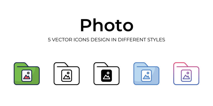 photo icons set vector illustration. vector stock,