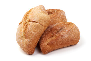 Crispbread rolls, isolated on white background.