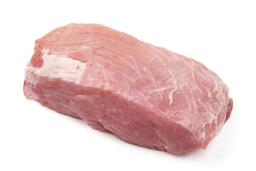 Pork shoulder meat, isolated on white background.