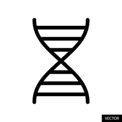 DNA, Genetics vector icon in line style design for website design, app, UI, isolated on white background. Editable stroke. Vector illustration.