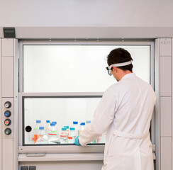 Fume hood. Chemical and biological laboratory. Ventilation equipment for experiments. lab fume...