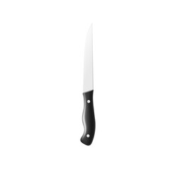 Kitchen knife with black handle template realistic vector illust