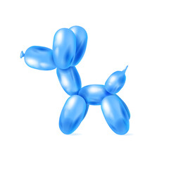 Animal balloon colorful blue dog poodle illustration isolated on white background