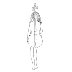 Violin. One Continuous Line Drawing. Music Instrument Stock. Continuous line drawing of a jazz instrument.
 Vector - Illustration of outline.